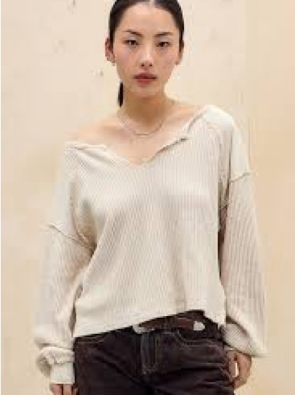 BDG Catskills Waffle Knit Thermal Long Sleeve Tee medium new